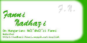 fanni nadhazi business card